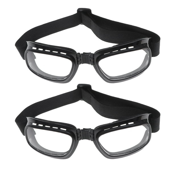 Gafas protectoras de 2 piezas Gafas de conducción duraderas útiles Gafas antipolvo a prueba de salpicaduras de polvo para uso diario al aire libre (transparente con marco negro)