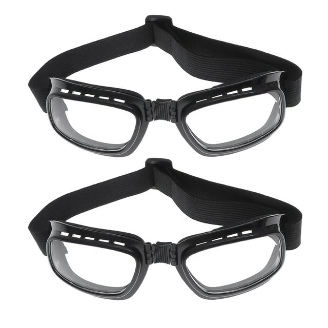 Gafas protectoras de 2 piezas Gafas de conducción duraderas útiles Gafas antipolvo a prueba de salpicaduras de polvo para uso diario al aire libre (transparente con marco negro)