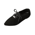 thumbnail image 3 of Willtoo Women's Pointed Toe Lace Up Flats Soft Faux Suede Casual Oxford Shoes, Comfort Low Flat Walking Dress Shoes for Daily Work, 3 of 5