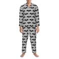 thumbnail image 3 of Gaeub Bat Mens Pajamas Set Mens Sleepwear with Long Sleeve Top & Bottoms PJs-Medium, 3 of 7