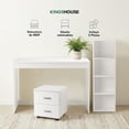thumbnail image 3 of Set Escritorio, Librero y Archivero de Madera Kingshouse Moderno Multifuncional Muebles Organizador blanco, 3 of 8