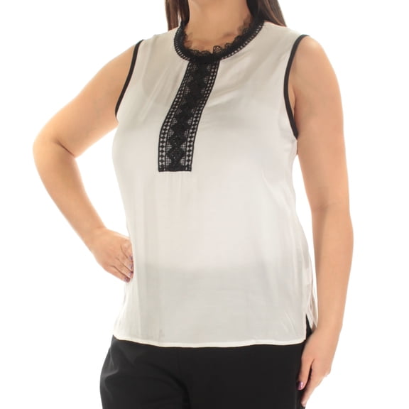 YYIGAL $79 Womens New 1638 Ivory Sheer Lace Sleeveless Top XL B B