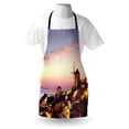 thumbnail image 3 of Windmill Apron Famous Santorini Island in Greece Houses Evening View Architecture Village Image, Unisex Kitchen Bib Apron with Adjustable Neck for Cooking Baking Gardening, Multicolor, by Ambesonne, 3 of 3