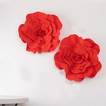 Efavormart 4 Pack 16” 3D Craft Rose Red Real Feel Foam Rose for DIY Wedding Bouquets Arrangements Party Home Decorations
