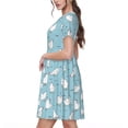 thumbnail image 2 of Lsque Funny Chicken Print Women's Casual Dress T-Shirt Summer Short Sleeve Scoop Neck Swing Dresses, 2 of 6