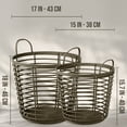 thumbnail image 3 of PRISP Oaka Home Storage Basket - Decorative Multipurpose Bin with Handles for Throw Blankets, Laundry, Toys and Organization in Living Room, Bedroom and Bathroom, 3 of 9