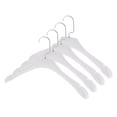 thumbnail image 1 of Perchas de ropa únicas Bargains 4 Pcs, percha plana duradera con gancho blanco, 1 of 5