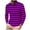 Purple, variant on ZCFZJW Men's Polo Shirt Casual Striped Print Long Sleeve 1/4 Zip up Lightweight Classic Fashion Lapel Collar Big and Tall Golf Sport Shirt Green XXXXXL
