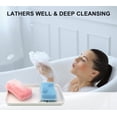thumbnail image 2 of Depurador corporal de silicona, Depurador de ducha 2 en 1 para el cuerpo, Loofah de silicona suave para pieles sensibles, Cepillo de champú masajeador del cuero cabelludo, Cepillo corporal de doble cara, Espuma bien, Exfoliante suave (Rosa) brillar Electrónica, 2 of 3