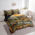 thumbnail image 3 of Homewish Safari Bears Boy Girl Bedding Comforter Set 7pcs,Rustic Jungle Cabin Cottage Queen Bedding Sets Super Cozy,Jungle Animal Wildlife Queen Sheet Sets,Ultra Soft Home Decor,Reversible, 3 of 8