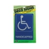 Hy-Ko Plastic Self-Adhesive Decorator Sign White 5" X 7" Handicapped Pack of 5
