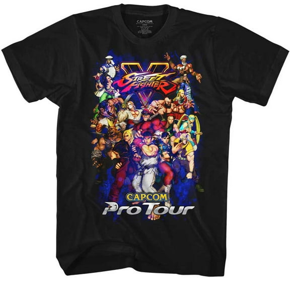 Street Fighter Pro Tour 2 Black Adult T-Shirt