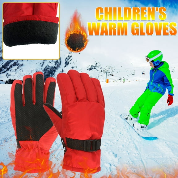 Luxalzxs Gloves for Cold Weather Children Teen Boys Girls Snow Windproof Mittens Outdoor Sports Skiing Warm Gloves