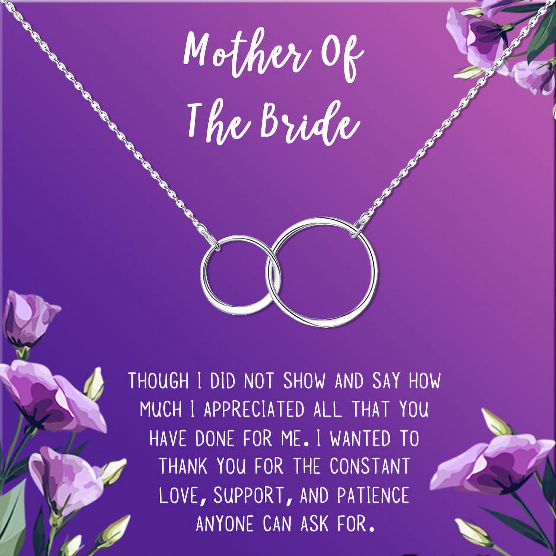 Mother of the Bride Mother's Day Gift, Jewelry Gift for Mother in Law, Necklace and Card Gift Set, Gift for Mom, Gift for Her, Jewelry for Mom, Thank you Gift [Silver Infinity Ring,Purple Gradient]