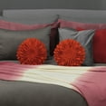 thumbnail image 2 of JWH 3D Handmade Round Decorative Wool Flower Throw Pillow Cushion 14 inch Orange, 2 of 9