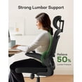thumbnail image 3 of Silla de oficina Marsail ergonómica con respaldo alto de malla con soporte lumbar, 3 of 8