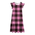 thumbnail image 7 of AINIYS Girls Summer Ruffle Sleeve Loose Fit Long Dress with Pockets Pink 6 Years, 7 of 7