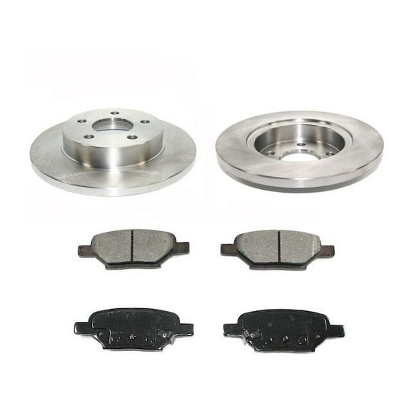 Rear Semi Metallic Brake Pads and Rotor Kit - Compatible with 2004 - 2012 Chevy Malibu 2005 2006 2007 2008 2009 2010 2011