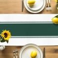 thumbnail image 4 of Burlap Table Runner 70 Inches Long, Geometric Green Stripe on White Non-Slip Kitchen Table Runners for Dining Room Everyday Use Party Table Decorations Modern Color Pattern, 4 of 9