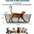 thumbnail image 2 of Stainless Steel Cat Litter Box - Medium to Large Indoor Metal Litter Pan Tray, High Sided, Easy to Clean No Stick Rustproof Odorless Pet Toilet for Cats Kitty Rabbit (Silver, 17.7" x13.8" x6"), 2 of 8