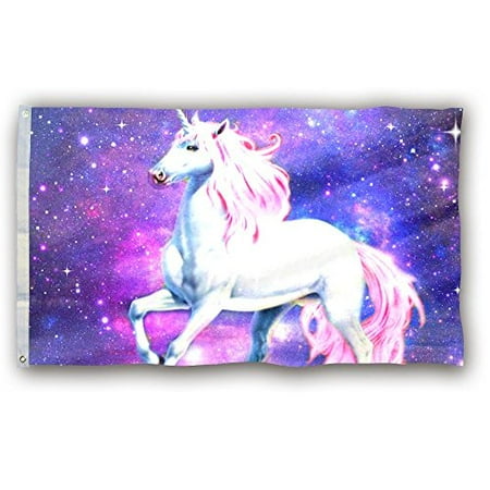 DEYOU Real Unicorn Horse Galaxy Flag 3x5 Feet Banner Flag