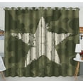 thumbnail image 1 of Cortina de ventana ABPHQTO estrella de camuflaje cortina de cocina Panel de cortinas de ventana 130x210 cm dos piezas, 1 of 1