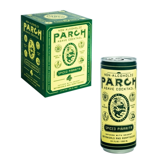 Parch Non-Alcoholic Agave Cocktail, Spiced Pinarita, 4 Pack, 33.6 Fl Oz
