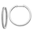 thumbnail image 3 of 14K White Gold Polished Diamond In and Out Hinged Hoop Earrings (0.34Ct), 3 of 3