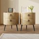 thumbnail image 4 of Qinaqin Moderno Redondo Side Mesa con Cajones Metálico Legged de Profundidad Madera Accent End para Living Sala y Dormitorio cm Profundidadorado, 4 of 7