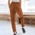 thumbnail image 2 of Women's Corduroy Casual Pants High Waist Elastic Drawstring Straight Leg Loose Comfortable Trousers for Everyday Wear, 2 of 2