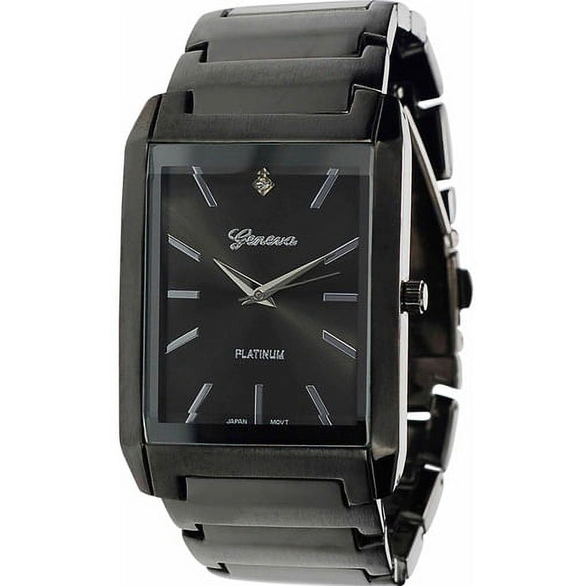Aktion Men's Rectangle Link Watch, Stainless Steel