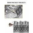 thumbnail image 6 of Grey White Boho 2 Panel Kitchen Curtains for Small Windows, Vintage Ethnic Tribe Abstract Art Bathroom Tier Curtain, Short Window Treatment for Bedroom/Living Room 55"x36", 6 of 6