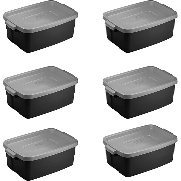 Roughneck️3 Gallon Storage Totes, Pack of 6, Durable Stackable Storage