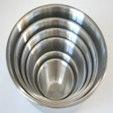 - 6 Piece Stainless Steel Euro Style Mixing Bowl Set