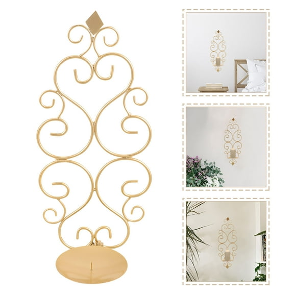 TEHAUX  Wall Candle Holder Iron Wall Hanging Candlestick Holder Candle Wall Sconce for Home