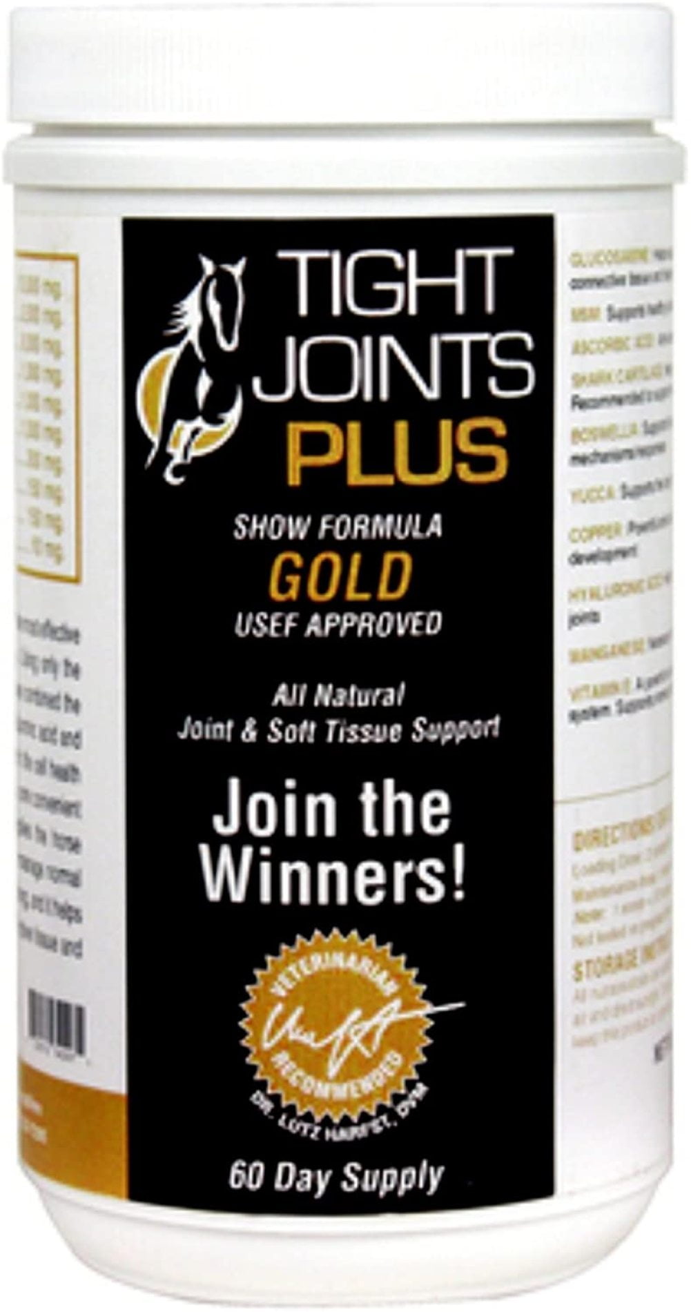 "TaliaPosy GOLD Show Formula for Horses. Glucosamine, Hyaluronic Acid and Chondroitin Sulfate to Support Structural Integrity and Mobility of Joints and Connective Tissue. USEF-Approved. Lbs."