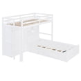 thumbnail image 6 of Twin Over Twin Bunk Bed with Wardrobe, Wood Twin Loft Bed with Hydraulic Bed, Loft Bed Frame with Bookcase and Ladder for Teens Adults, White, 6 of 9