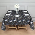 thumbnail image 3 of Black Cartoon Unicorn Flower Pattern Square Tablecloth,Waterproof Square Table Cover,Wipeable Spillproof Washable Table Cover for Home Kitchen Party Decor 42"X42"(107x107cm), 3 of 6