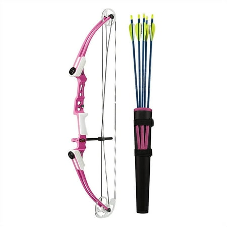 Genesis Mini Youth Compound Bow & Arrow Set Draw Hand-Left Pink