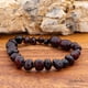 thumbnail image 5 of Amberalia, Pulsera de Ámbar Báltico de 16 cm para Adultos, con Broche de rosca y nudos entre cada una de las cuentas. Ámbar Importado de Lituania, Color Cereza Raw. Amberalia Pulsera adulto 16 cm broche, 5 of 9