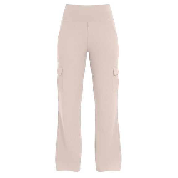 Costeam Womens Cargo Wide Leg Pants High Waist Tummy Control with Side Flap Cargo Pockets 4 Way Stretch Soft Wrinkle Resistant Loose Straight Full Length Relaxed Fit Casual Utility Trousers