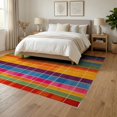 thumbnail image 3 of ODIKA Whimsical Checkered Stripe Maximalist Contemporary Funky Plush for Dining Room, Under Table, Office, Non-Slip Chair-Friendly Floor, 3 of 7