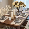thumbnail image 3 of Lifestance Faux Leather Placemats Set of 6, Waterproof Heat Resistant Non Slip Dining Table Mats, 17x12 inch Rectangle Beige, Indoor Outdoor Use, 3 of 10