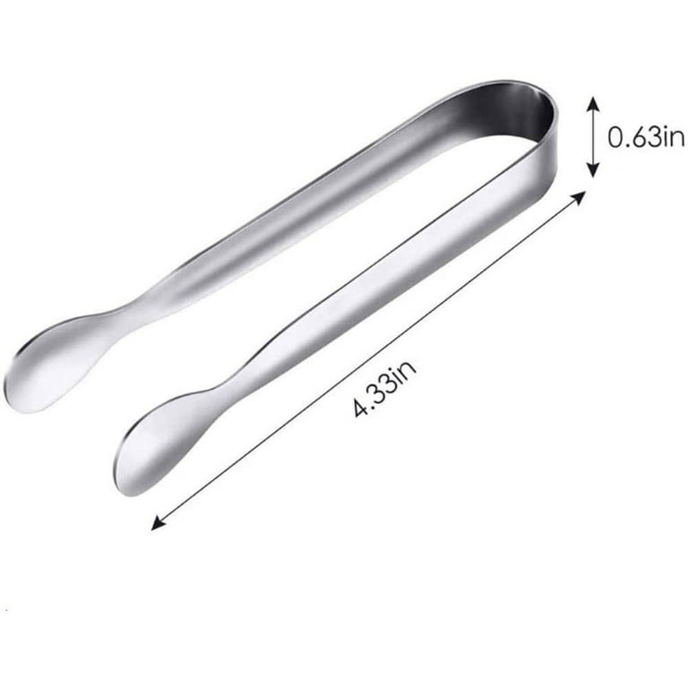SJENERT 5 Inch Hand Shape Silicone Tongs Small Tiny Kitchen Tongs Stainless  Steel Food Tongs Mini Silicone Serving Tongs for Sugar Ice Salad Buffet 