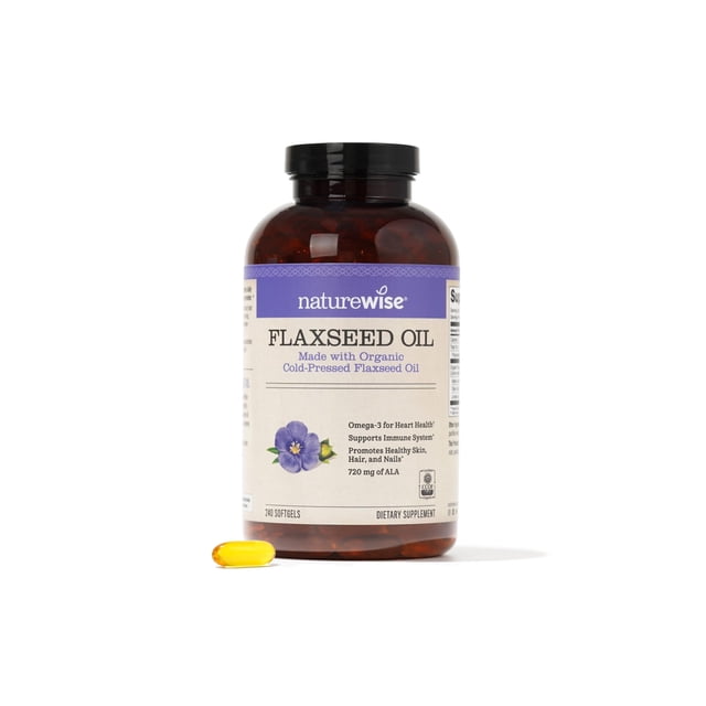Suplemento NatureWise de aceite de linaza, 1200 mg, cápsulas blandas, 240 unidades