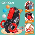 thumbnail image 6 of Toddler Golf Set for 1 2 3 4 Years Old, Upgraded Kids Golf Cart with Unique Shoulder Strap Design, Indoor and Outdoor Golf Toys Christmas Gift for Boys Girls (Pink),Pink With Mat, 6 of 7