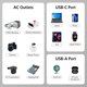 thumbnail image 3 of Inversor de corriente BESTEK 300W de 12V a 110V con USB-C y QC3.0, 3 of 7