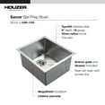 thumbnail image 3 of Houzer Savior 17 in Stainless Steel Undermount Single Bowl Kitchen Bar Sink with Strainer and Grid - CNR-1700, 3 of 6