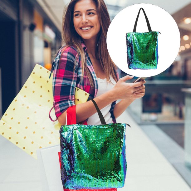 IDEANATEGRATE Pouch Negro De Lentejuelas Con Estilo Simple Y Funcional Para Mujer Con Espacio Amplio