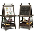 thumbnail image 6 of Gymax 3 in 1 Double-Sided Storage Art Easel w/ Paint Cups for Toddlers Writing Coffee, 6 of 9